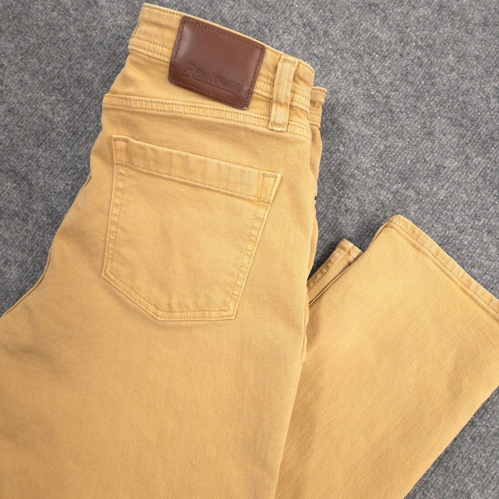 Revtown Jeans Mens 31X30 Desert Tan Garment Dyed‎ Sharp Slim Straight Stretch
